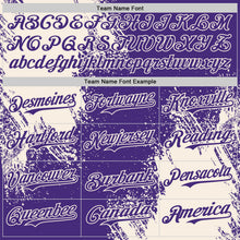 Load image into Gallery viewer, Custom Purple-Cream Abstract Brush Stroke Authentic Baseball Jersey
