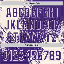 Load image into Gallery viewer, Custom Purple-Cream Abstract Brush Stroke Authentic Baseball Jersey
