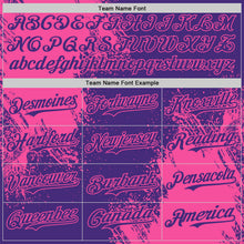 Load image into Gallery viewer, Custom Purple-Pink Abstract Brush Stroke Authentic Baseball Jersey
