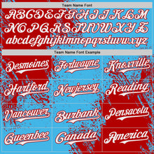 Charger l'image dans la galerie, Custom Sky Blue White-Red Abstract Brush Stroke Authentic Baseball Jersey
