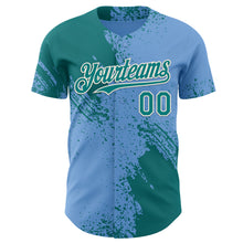 Load image into Gallery viewer, Custom Light Blue Teal-Cream Abstract Brush Stroke Authentic Baseball Jersey
