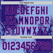 Load image into Gallery viewer, Custom Light Blue Dark Purple-Pink Abstract Brush Stroke Authentic Baseball Jersey
