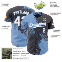 Load image into Gallery viewer, Custom Steel Gray White-Light Blue Abstract Brush Stroke Authentic Baseball Jersey

