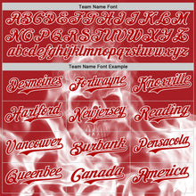 Laden Sie das Bild in den Galerie-Viewer, Custom Red-White Flames Skull Smoke Authentic Baseball Jersey
