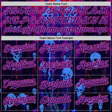 Load image into Gallery viewer, Custom Dark Purple-Pink Skull Authentic Baseball Jersey
