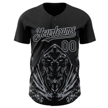 Load image into Gallery viewer, Custom Black-Gray Skull Authentic Baseball Jersey
