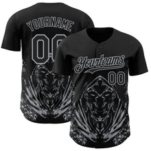 Load image into Gallery viewer, Custom Black-Gray Skull Authentic Baseball Jersey
