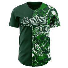 Laden Sie das Bild in den Galerie-Viewer, Custom Green-White Skull And Rose Authentic Baseball Jersey
