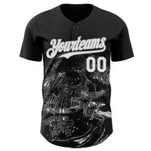 Load image into Gallery viewer, Custom Black White-Gray Skull Authentic Baseball Jersey
