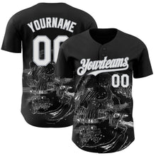 Load image into Gallery viewer, Custom Black White-Gray Skull Authentic Baseball Jersey
