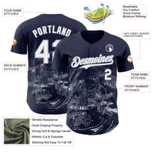 Laden Sie das Bild in den Galerie-Viewer, Custom Navy White-Gray Skull Authentic Baseball Jersey
