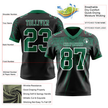 Laden Sie das Bild in den Galerie-Viewer, Custom Black Kelly Green-White Authentic Distressed Scratch Brush Stroke Football Jersey
