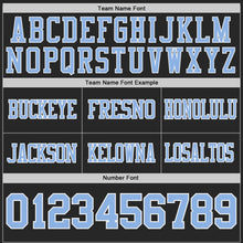 Load image into Gallery viewer, Custom Black Light Blue-White Authentic Distressed Scratch Brush Stroke Football Jersey
