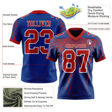 Load image into Gallery viewer, Custom Royal Red-White Authentic Distressed Scratch Brush Stroke Football Jersey

