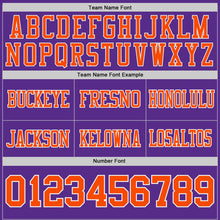 Load image into Gallery viewer, Custom Purple Orange-White Authentic Distressed Scratch Brush Stroke Football Jersey
