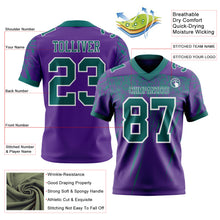 Load image into Gallery viewer, Custom Purple Teal-White Authentic Distressed Scratch Brush Stroke Football Jersey
