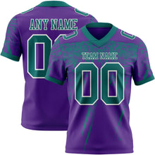 Load image into Gallery viewer, Custom Purple Teal-White Authentic Distressed Scratch Brush Stroke Football Jersey
