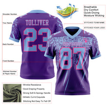 Загрузить изображение в средство просмотра галереи, Custom Purple Light Blue-Pink Authentic Distressed Scratch Brush Stroke Football Jersey
