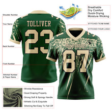 Load image into Gallery viewer, Custom Green Cream-Black Authentic Distressed Scratch Brush Stroke Football Jersey
