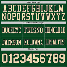 Load image into Gallery viewer, Custom Green Cream-Black Authentic Distressed Scratch Brush Stroke Football Jersey

