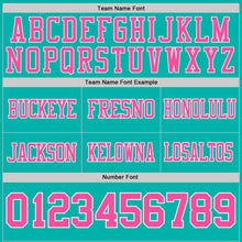 Load image into Gallery viewer, Custom Aqua Pink-White Authentic Distressed Scratch Brush Stroke Football Jersey
