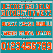 Загрузить изображение в средство просмотра галереи, Custom Teal Orange-White Authentic Distressed Scratch Brush Stroke Football Jersey
