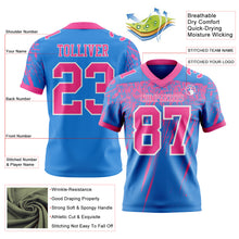 Загрузить изображение в средство просмотра галереи, Custom Powder Blue Pink-White Authentic Distressed Scratch Brush Stroke Football Jersey
