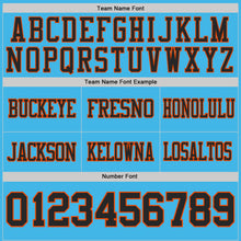 Load image into Gallery viewer, Custom Sky Blue Black-Orange Authentic Distressed Scratch Brush Stroke Football Jersey
