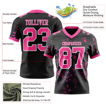 Load image into Gallery viewer, Custom Black Pink Royal-White Authentic Abstract Shattered Paint Splatter Football Jersey
