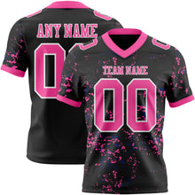 Load image into Gallery viewer, Custom Black Pink Royal-White Authentic Abstract Shattered Paint Splatter Football Jersey
