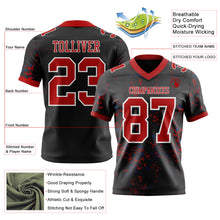 Laden Sie das Bild in den Galerie-Viewer, Custom Black Red Royal-White Authentic Abstract Shattered Paint Splatter Football Jersey
