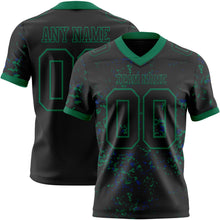 Laden Sie das Bild in den Galerie-Viewer, Custom Black Kelly Green-Royal Authentic Abstract Shattered Paint Splatter Football Jersey
