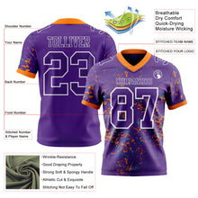 Laden Sie das Bild in den Galerie-Viewer, Custom Purple Bay Orange Teal-White Authentic Abstract Shattered Paint Splatter Football Jersey
