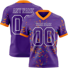 Laden Sie das Bild in den Galerie-Viewer, Custom Purple Bay Orange Teal-White Authentic Abstract Shattered Paint Splatter Football Jersey
