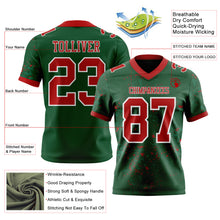 Load image into Gallery viewer, Custom Green Red-White Authentic Abstract Shattered Paint Splatter Football Jersey
