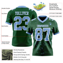 Load image into Gallery viewer, Custom Green Light Blue-White Authentic Abstract Shattered Paint Splatter Football Jersey
