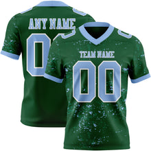 Load image into Gallery viewer, Custom Green Light Blue-White Authentic Abstract Shattered Paint Splatter Football Jersey
