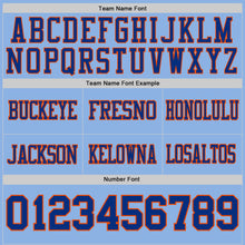 Загрузить изображение в средство просмотра галереи, Custom Light Blue Royal-Orange Authentic Abstract Shattered Paint Splatter Football Jersey

