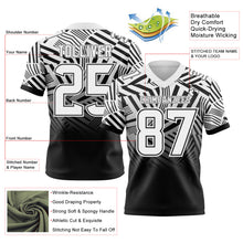 Laden Sie das Bild in den Galerie-Viewer, Custom White-Black Authentic Abstract Geometric Lines Gradient Football Jersey
