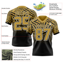 Загрузить изображение в средство просмотра галереи, Custom Old Gold Black-White Authentic Abstract Geometric Lines Gradient Football Jersey
