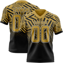Загрузить изображение в средство просмотра галереи, Custom Old Gold Black-White Authentic Abstract Geometric Lines Gradient Football Jersey
