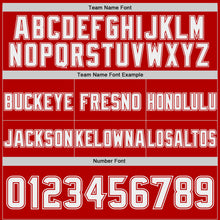 Laden Sie das Bild in den Galerie-Viewer, Custom White-Red Authentic Abstract Geometric Lines Gradient Football Jersey
