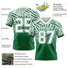 Load image into Gallery viewer, Custom White-Kelly Green Authentic Abstract Geometric Lines Gradient Football Jersey
