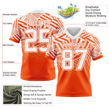 Load image into Gallery viewer, Custom White-Orange Authentic Abstract Geometric Lines Gradient Football Jersey
