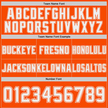 Load image into Gallery viewer, Custom White-Orange Authentic Abstract Geometric Lines Gradient Football Jersey
