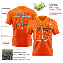 Laden Sie das Bild in den Galerie-Viewer, Custom Bay Orange Orange Black-White Authentic Abstract Geometric Lines Gradient Football Jersey
