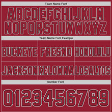 Load image into Gallery viewer, Custom Cardinal Black-White Authentic Abstract Geometric Lines Gradient Football Jersey
