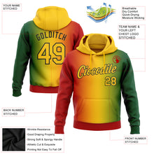 Laden Sie das Bild in den Galerie-Viewer, Custom Stitched Green Yellow Red-Black 3D Pattern Design Gradient Fashion Black History Month Sports Pullover Sweatshirt Hoodie
