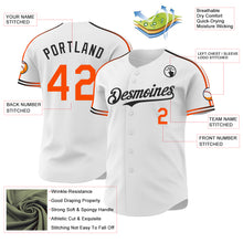 Laden Sie das Bild in den Galerie-Viewer, Custom White Orange-Black Raglan Line Gradient Stripe Authentic Baseball Jersey
