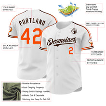 Charger l'image dans la galerie, Custom White Orange-Brown Raglan Line Gradient Stripe Authentic Baseball Jersey
